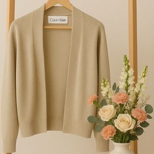 Calvin Klein Golden Beige Open-Front